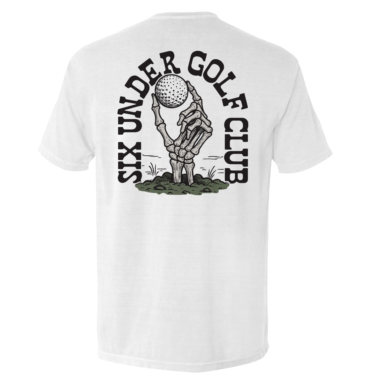 Six Under Golf Club - Comfort Colors Pocket Tee White - Club Rehab