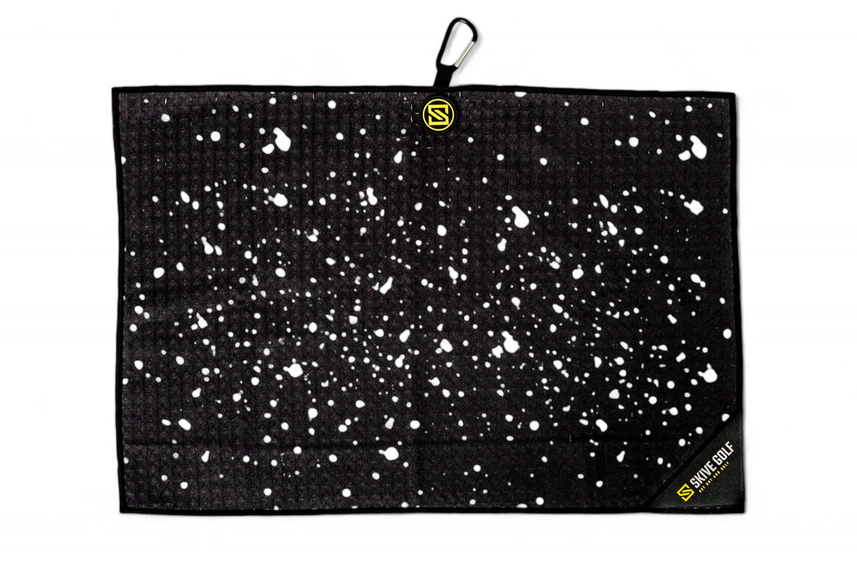 SKIVE Magnetic Golf Towel - Black w/ White Drip - Club Rehab