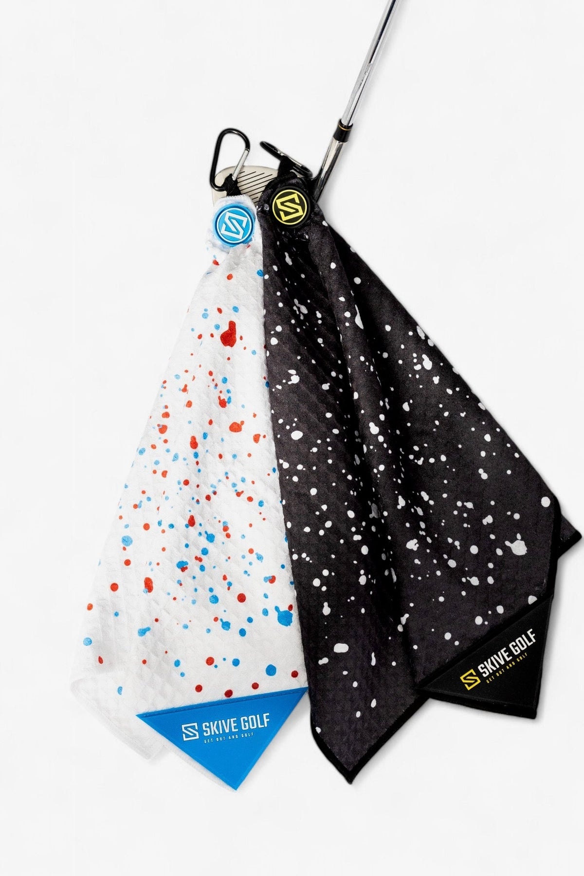 SKIVE Magnetic Golf Towel - Red + Blue Drip - Club Rehab