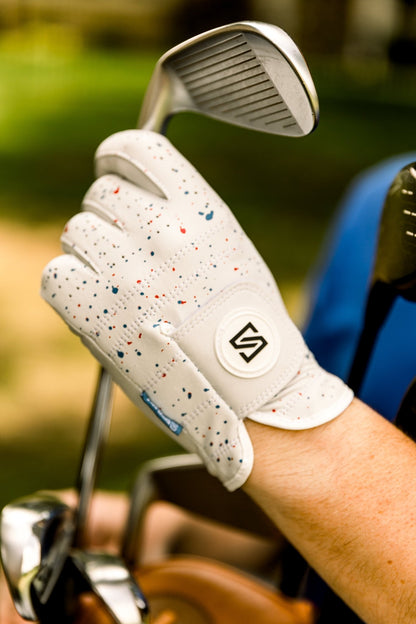 SKIVE Premium Golf Glove - Green + Yellow Drip Left Hand - Club Rehab