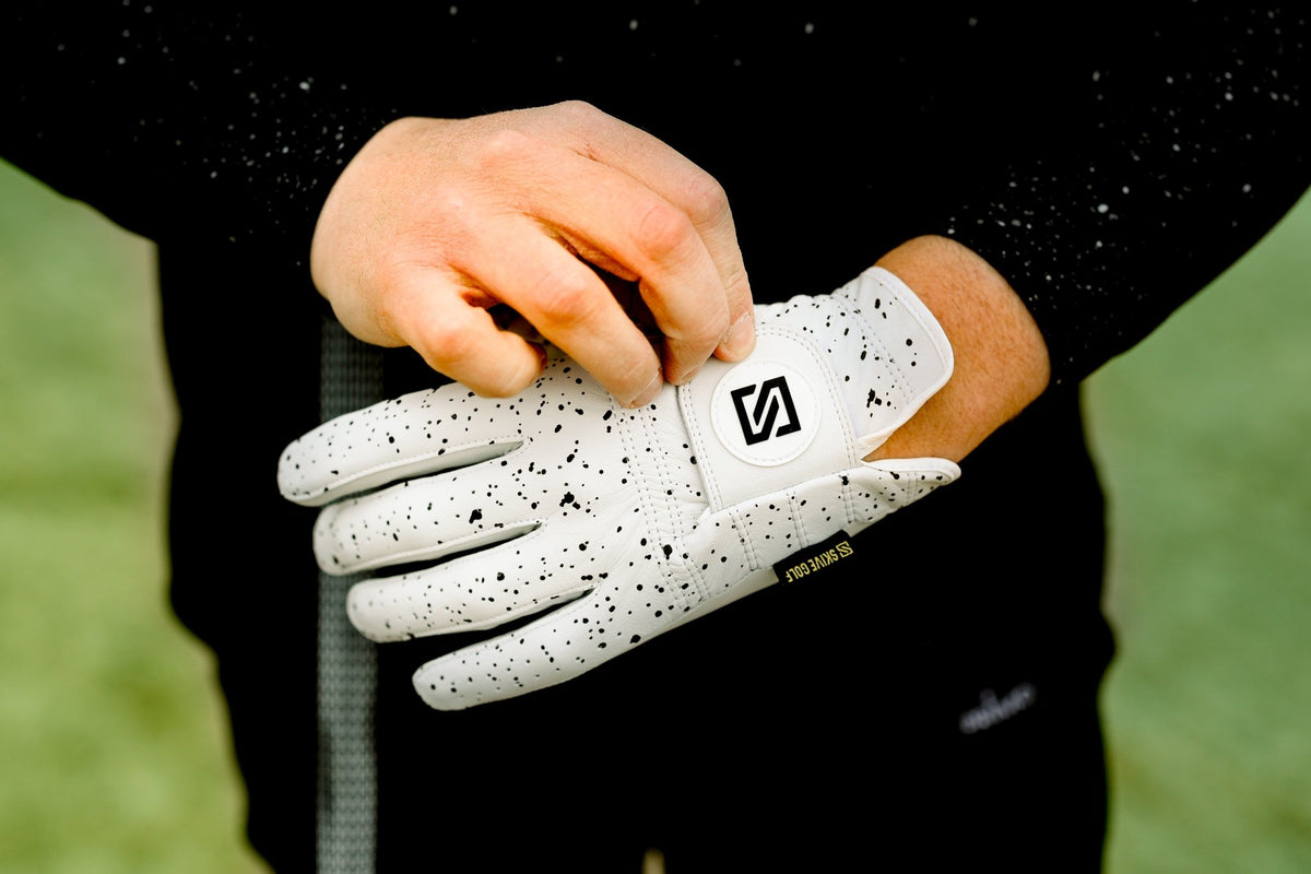 SKIVE Premium Golf Glove - Green + Yellow Drip Left Hand - Club Rehab