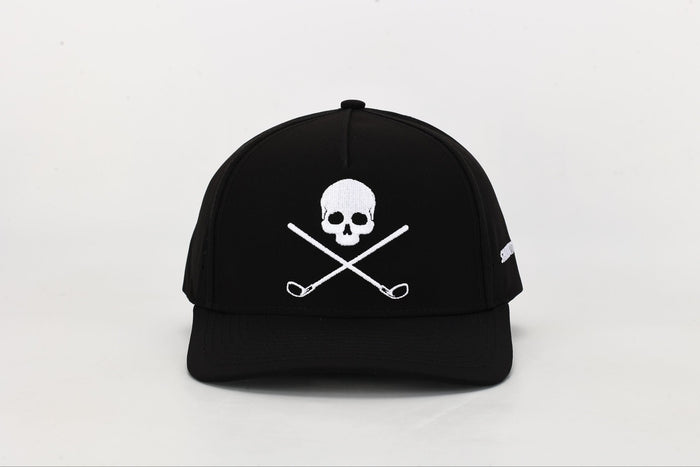 Skull And Crossbones Black Golf Hat - Club Rehab