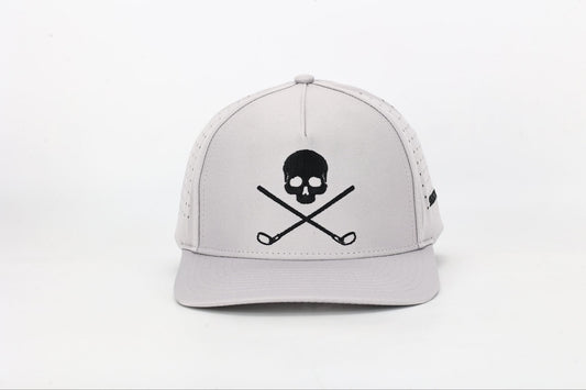 Skull and Crossbones Gray Golf Hat - Club Rehab