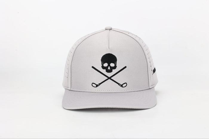 Skull and Crossbones Gray Golf Hat - Club Rehab