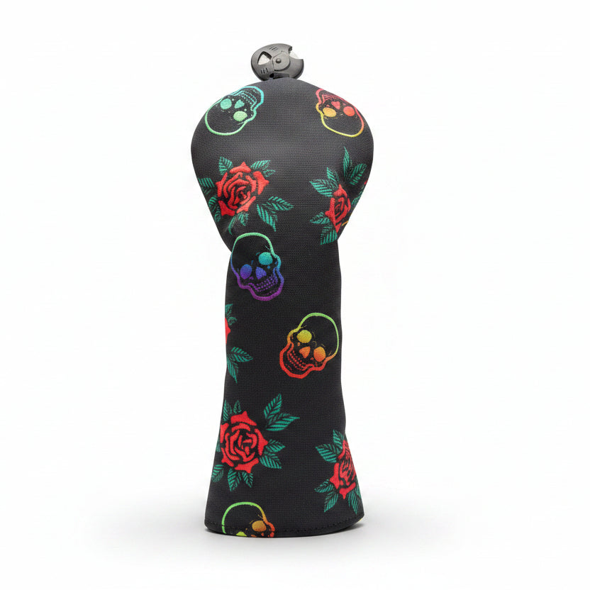 Skulls & Roses Canvas Headcover - Rainbow Fairway - Club Rehab