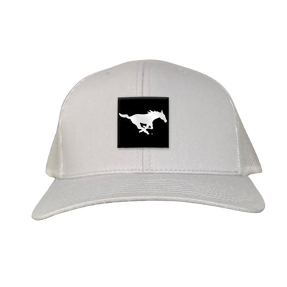 SMU Black Label Pony Logo Hats/ 194 / SMU017 / MM - Silver Curved Bill Mesh Snapback - Club Rehab