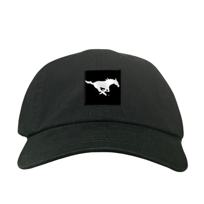 SMU Black Label Pony Logo Hats/ 194 / SMU017 / MM - Black Dad Hat - Club Rehab