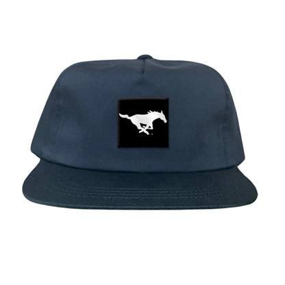 SMU Black Label Pony Logo Hats/ 194 / SMU017 / MM - Charcoal Flat Bill Mesh Snapback - Club Rehab