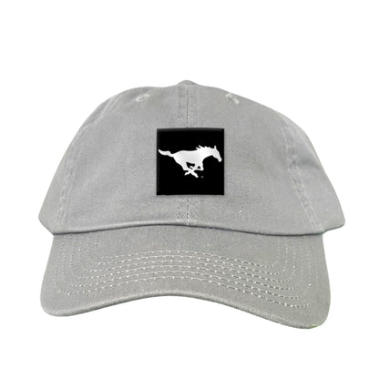 SMU Black Label Pony Logo Hats/ 194 / SMU017 / MM - Dad Hat Grey - Club Rehab