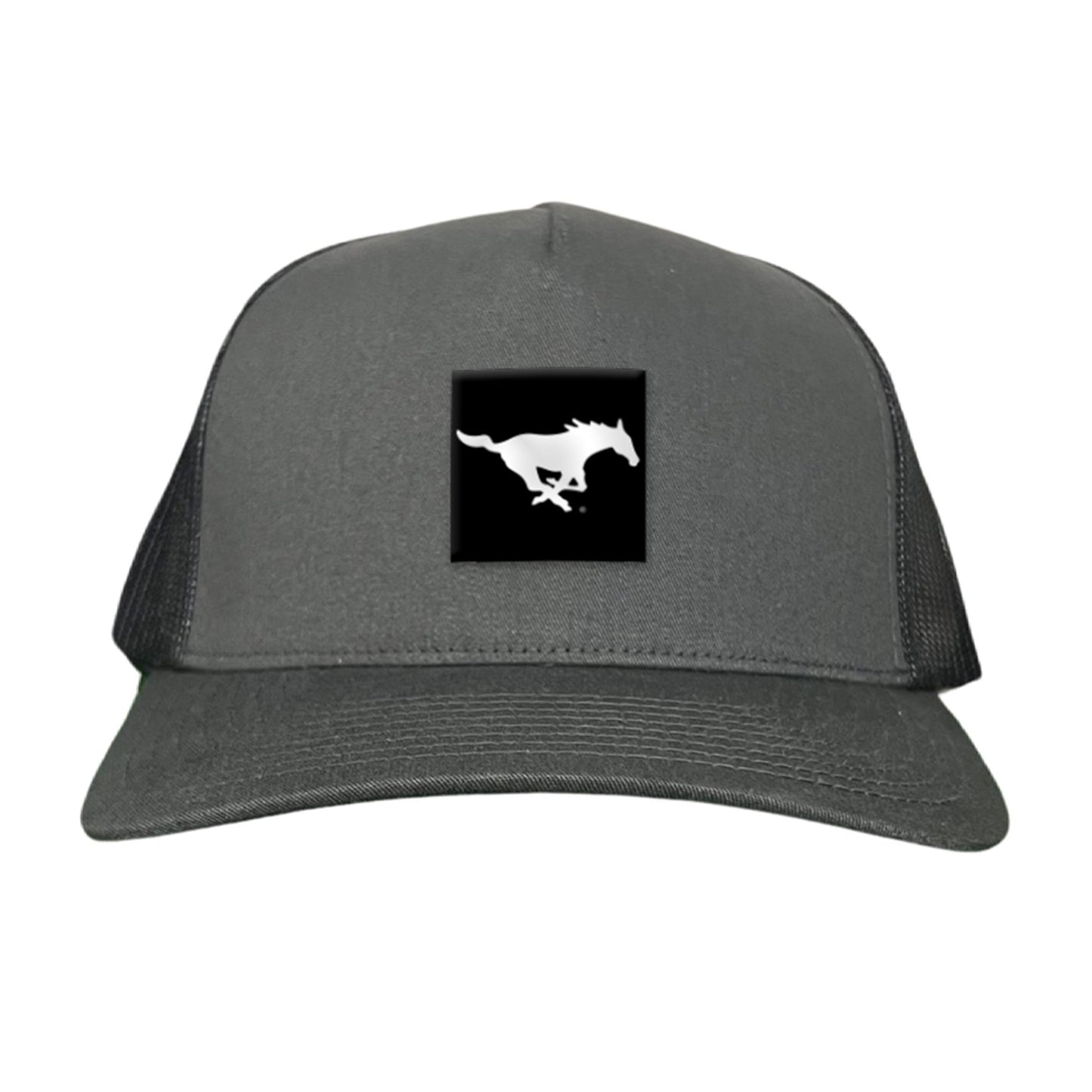 SMU Black Label Pony Logo Hats/ 194 / SMU017 / MM - Navy Curved Bill Mesh Snapback - Club Rehab