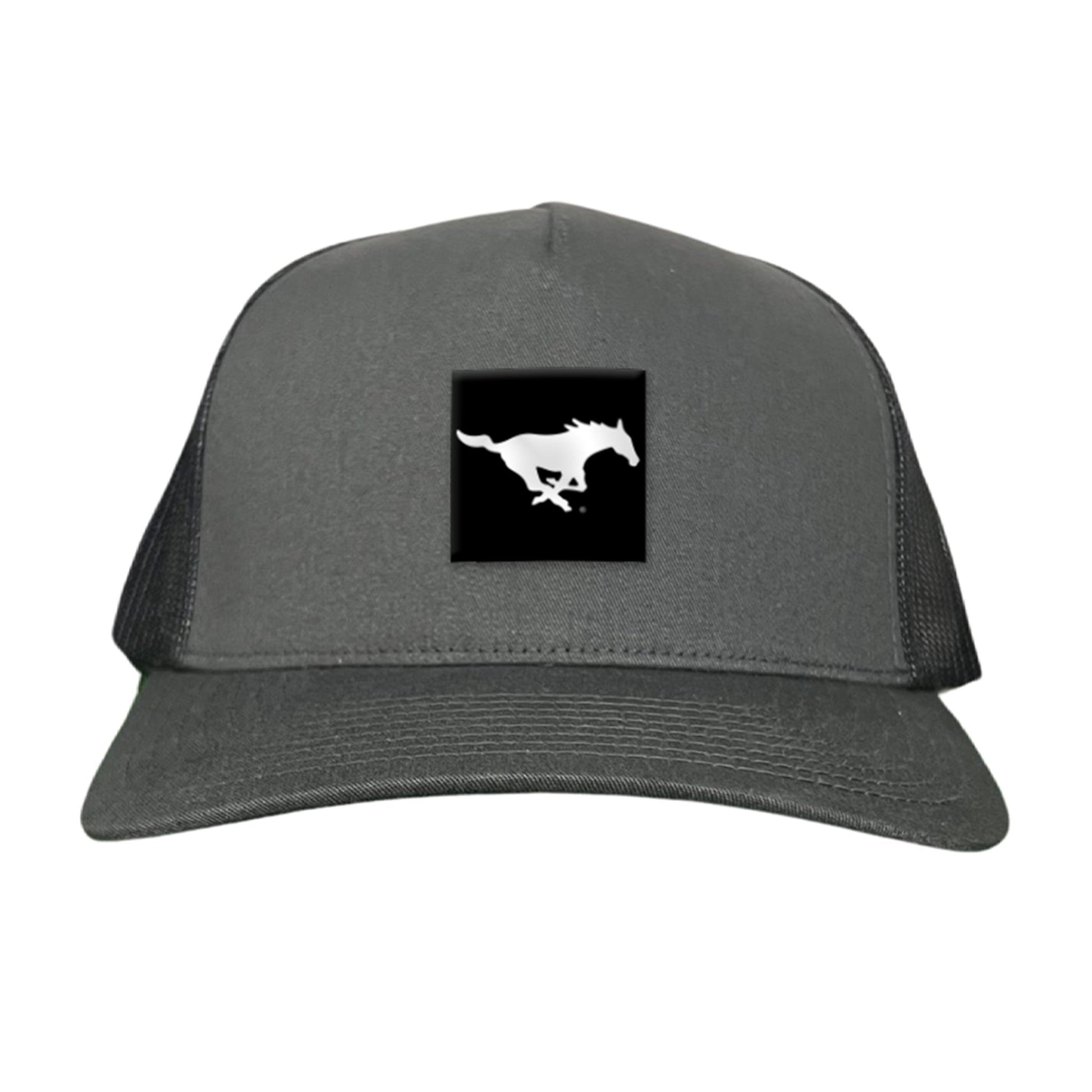 SMU Black Label Pony Logo Hats/ 194 / SMU017 / MM - Navy Curved Bill Mesh Snapback - Club Rehab
