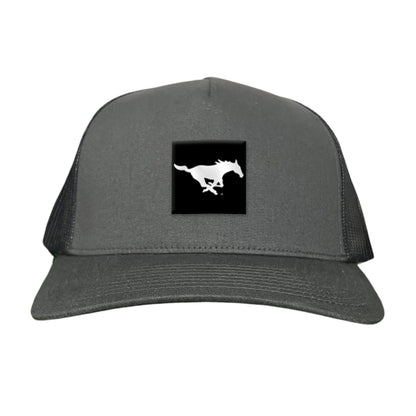 SMU Black Label Pony Logo Hats/ 194 / SMU017 / MM - Navy Curved Bill Mesh Snapback - Club Rehab