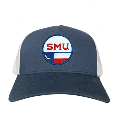 SMU Circle State / Hat / 255 / SMU035 / MM - Navy / White Curved Mesh Snapback - Club Rehab