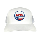 White Curved Mesh Snapback