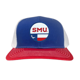 Royal / Red / White Curved Mesh Snapback