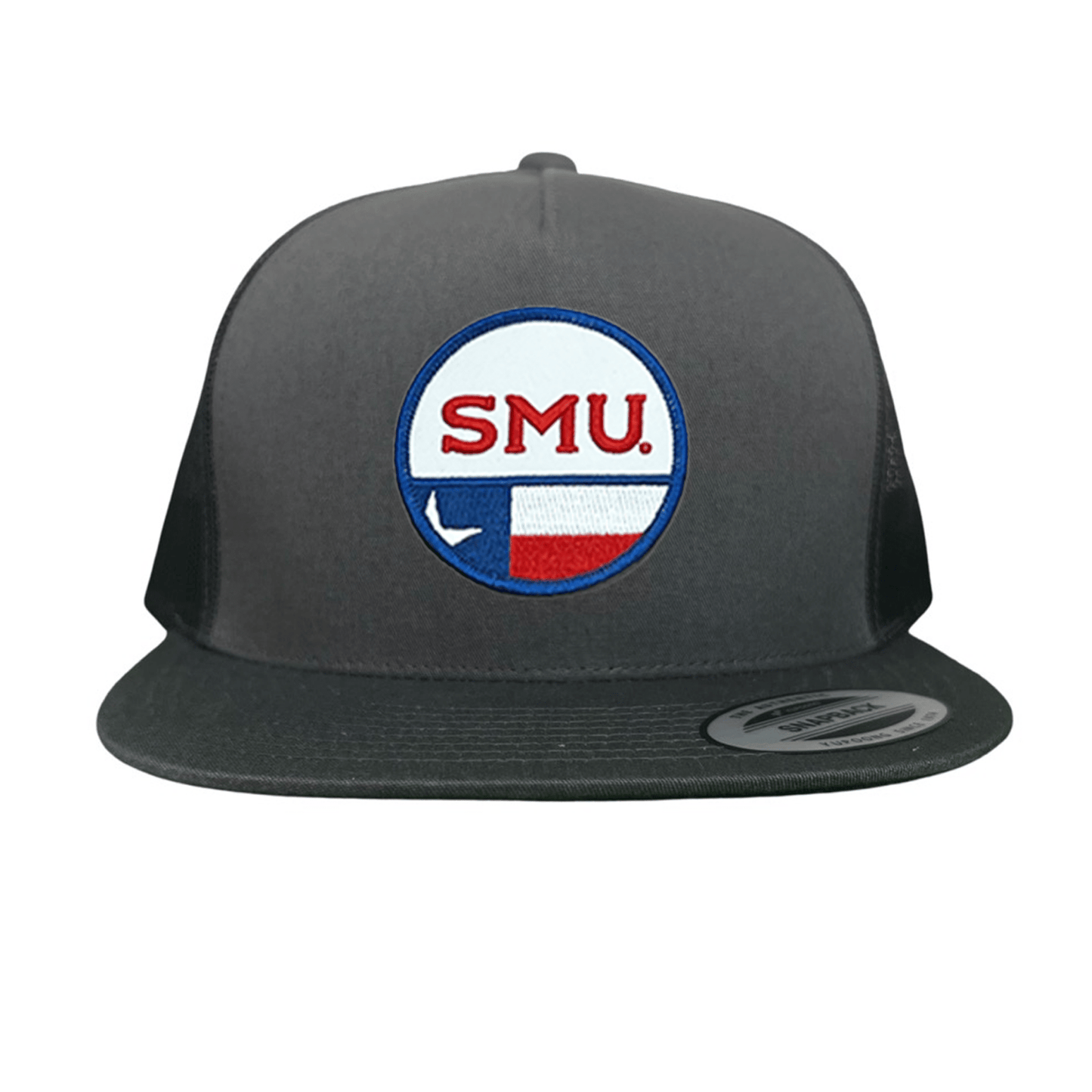 SMU Circle State / Hat / 255 / SMU035 / MM - Flat Bill Charcoal Mesh Snapback - Club Rehab