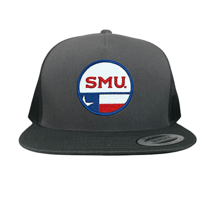 SMU Circle State / Hat / 255 / SMU035 / MM - Flat Bill Charcoal Mesh Snapback - Club Rehab