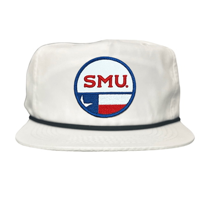 SMU Circle State / Hat / 255 / SMU035 / MM - Flat Bill White with Black Rope - Club Rehab