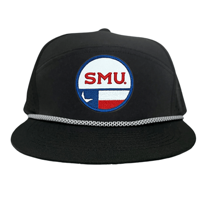 SMU Circle State / Hat / 255 / SMU035 / MM - Flat Bill Black with Black / White Rope - Club Rehab