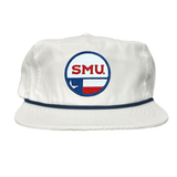 Flat Bill White with Navy Rope