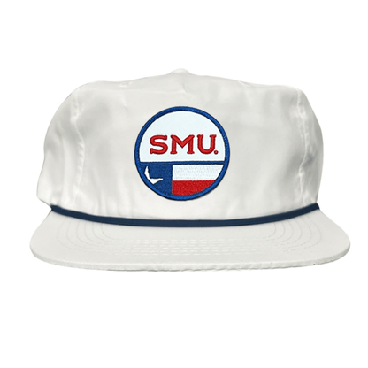 SMU Circle State / Hat / 255 / SMU035 / MM - Flat Bill White with Navy Rope - Club Rehab