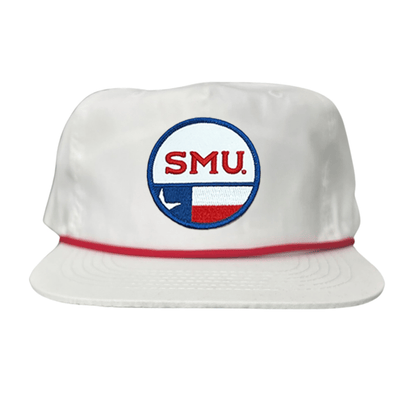 SMU Circle State / Hat / 255 / SMU035 / MM - Flat Bill White with Red Rope - Club Rehab
