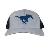 Heather Grey / Black Mesh Curved Bill Mesh Snapback