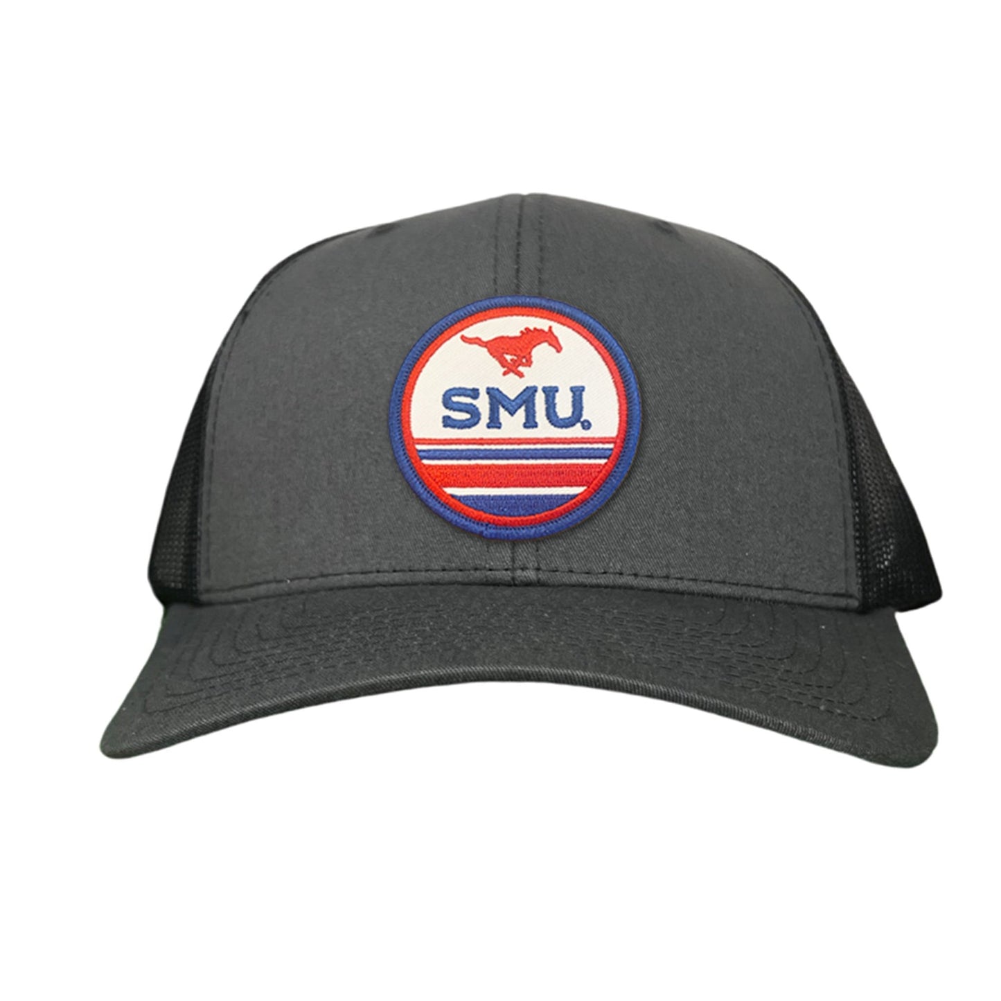 SMU Pony SMU Circle Patch Hats / 119 / SMU009 / MM - Charcoal Curved Bill Trucker - Club Rehab