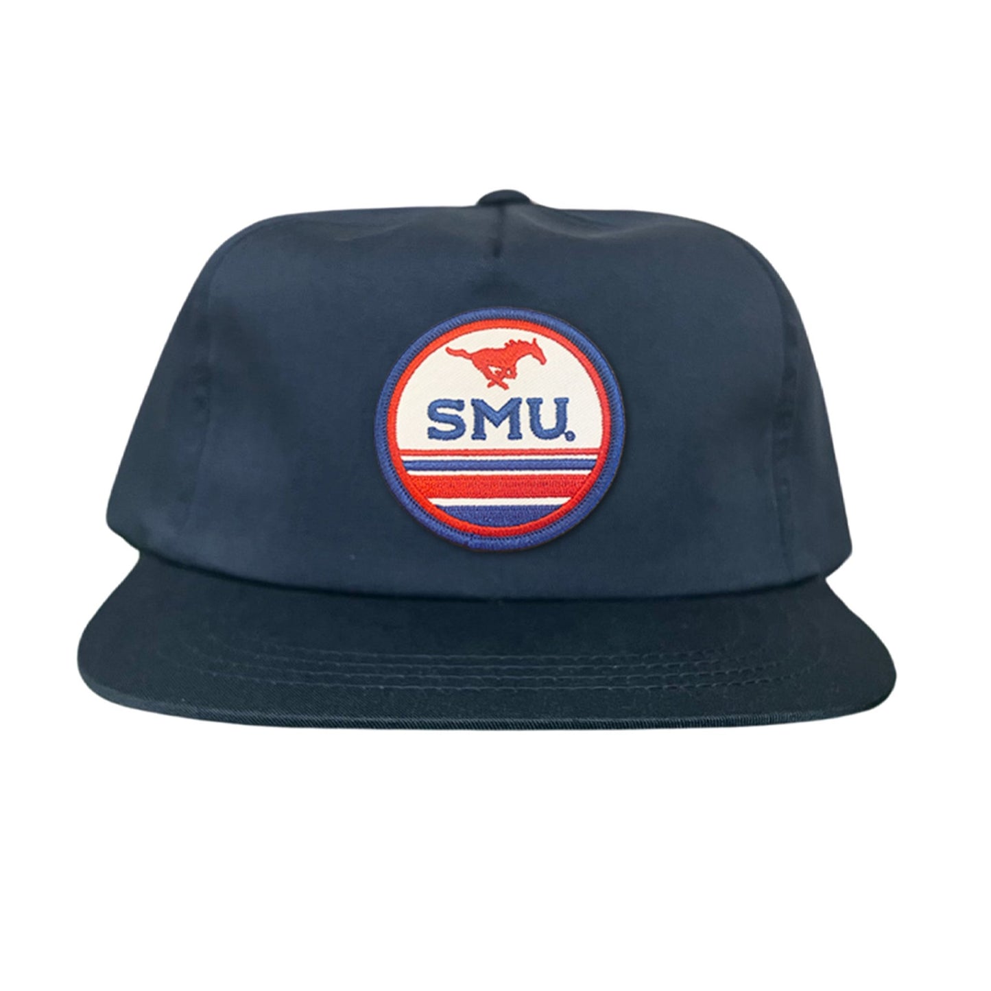 SMU Pony SMU Circle Patch Hats / 119 / SMU009 / MM - Flat Bill Navy 5 Panel Canvas - Club Rehab