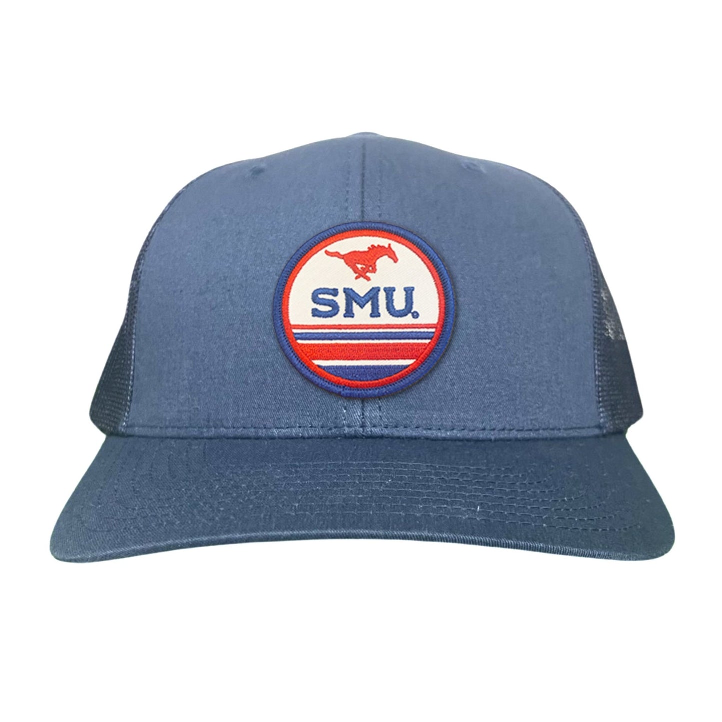 SMU Pony SMU Circle Patch Hats / 119 / SMU009 / MM - Navy Curved Bill Trucker - Club Rehab