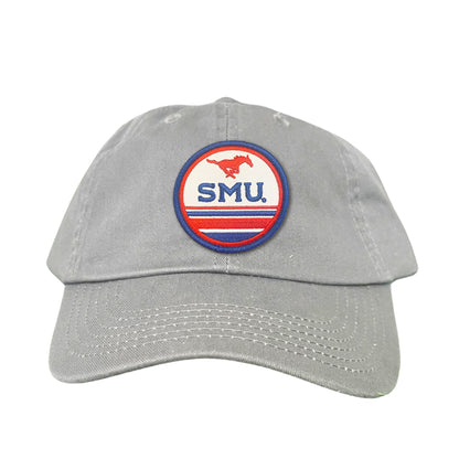 SMU Pony SMU Circle Patch Hats / 119 / SMU009 / MM - Flat Bill White With Navy Rope - Club Rehab