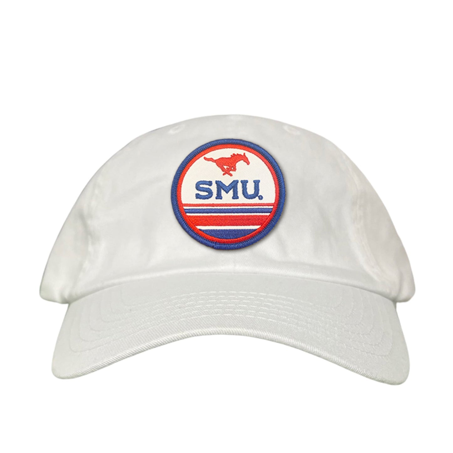 SMU Pony SMU Circle Patch Hats / 119 / SMU009 / MM - Dad Hat White - Club Rehab