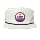 Flat Bill White With Black Rope