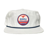 Flat Bill White With Navy Rope
