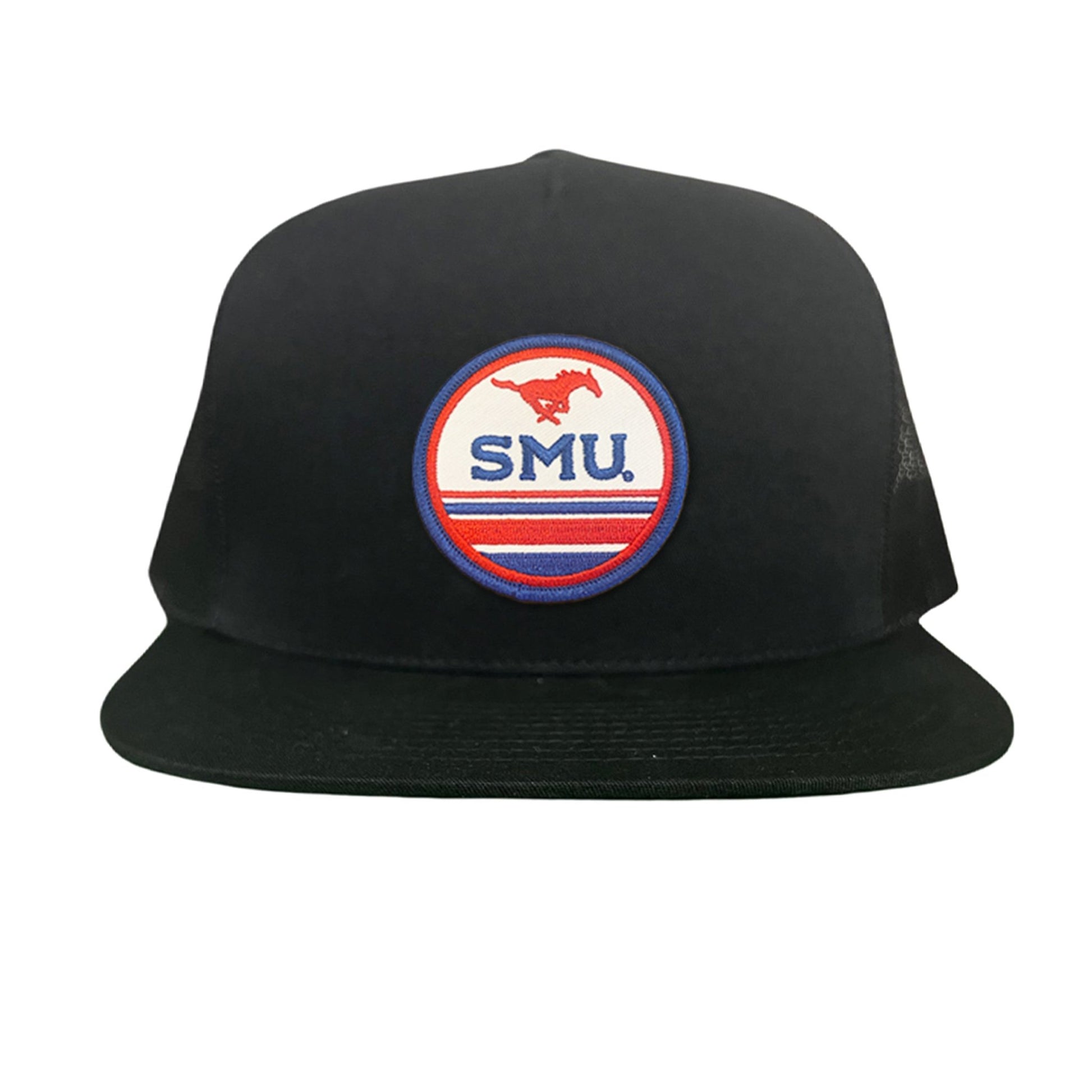SMU Pony SMU Circle Patch Hats / 119 / SMU009 / MM - Flat Bill Red 5 Panel Canvas - Club Rehab