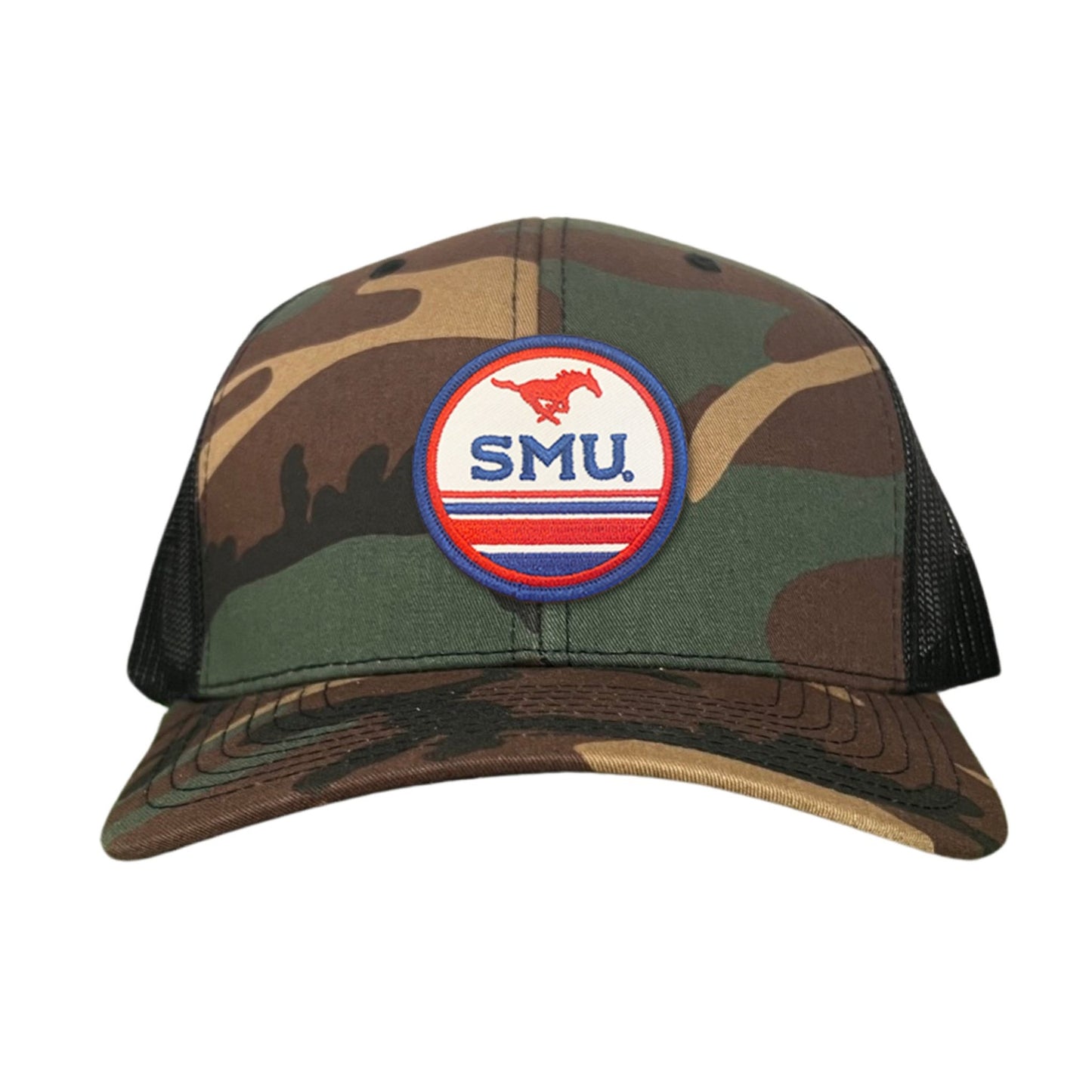 SMU Pony SMU Circle Patch Hats / 119 / SMU009 / MM - Camo Curved Bill Trucker - Club Rehab