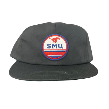 SMU Pony SMU Circle Patch Hats / 119 / SMU009 / MM - Flat Bill Charcoal 5 Panel Canvas - Club Rehab