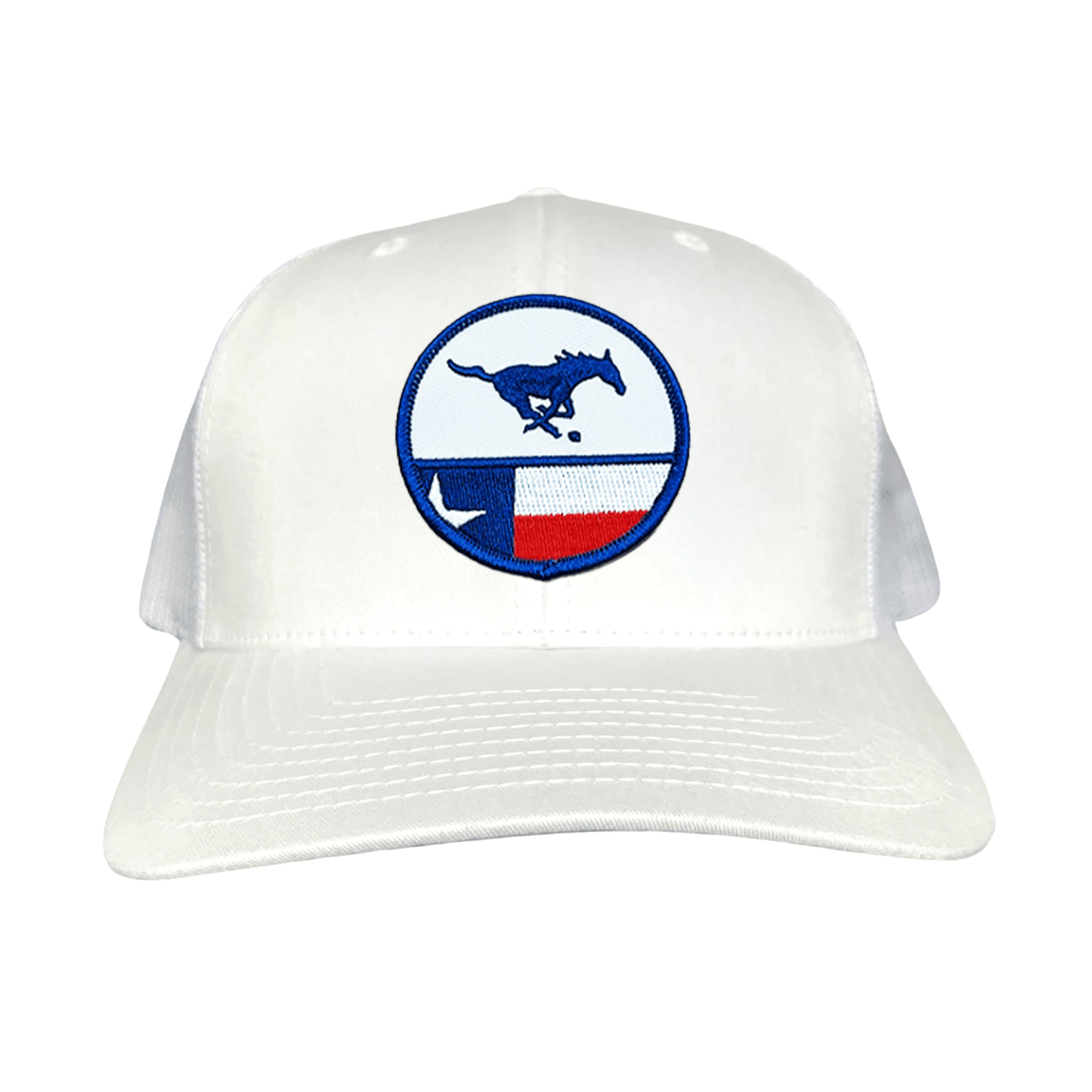 SMU Pony SMU Pony Flag Patch / Hats / 254 / SMU043 / MM - White Curved Bill Mesh Snapback - Club Rehab