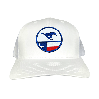 SMU Pony SMU Pony Flag Patch / Hats / 254 / SMU043 / MM - White Curved Bill Mesh Snapback - Club Rehab