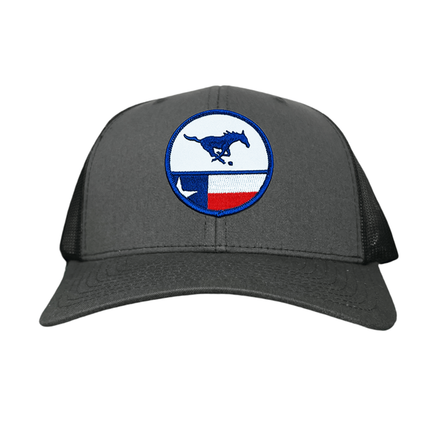 SMU Pony SMU Pony Flag Patch / Hats / 254 / SMU043 / MM - Charcoal Curved Bill Mesh Snapback - Club Rehab