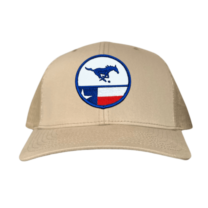 SMU Pony SMU Pony Flag Patch / Hats / 254 / SMU043 / MM - Khaki Curved Bill Mesh Snapback - Club Rehab