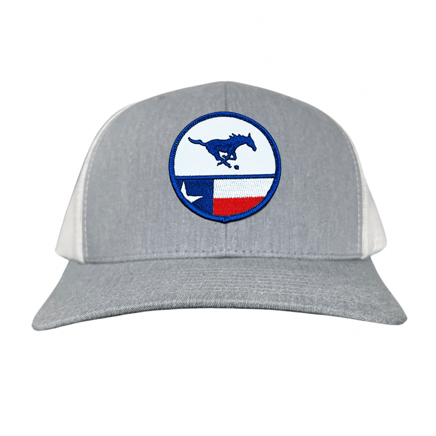 SMU Pony SMU Pony Flag Patch / Hats / 254 / SMU043 / MM - Heather Grey / White Curved Bill Mesh Snapback - Club Rehab