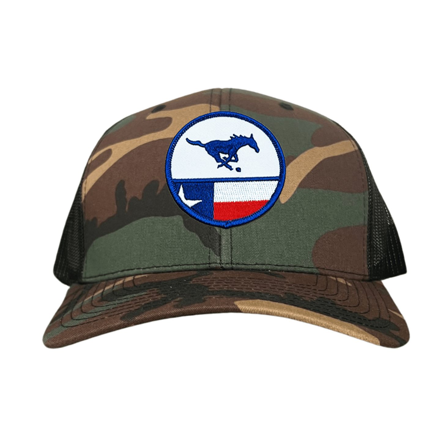 SMU Pony SMU Pony Flag Patch / Hats / 254 / SMU043 / MM - Camo Curved Bill Mesh Snapback - Club Rehab