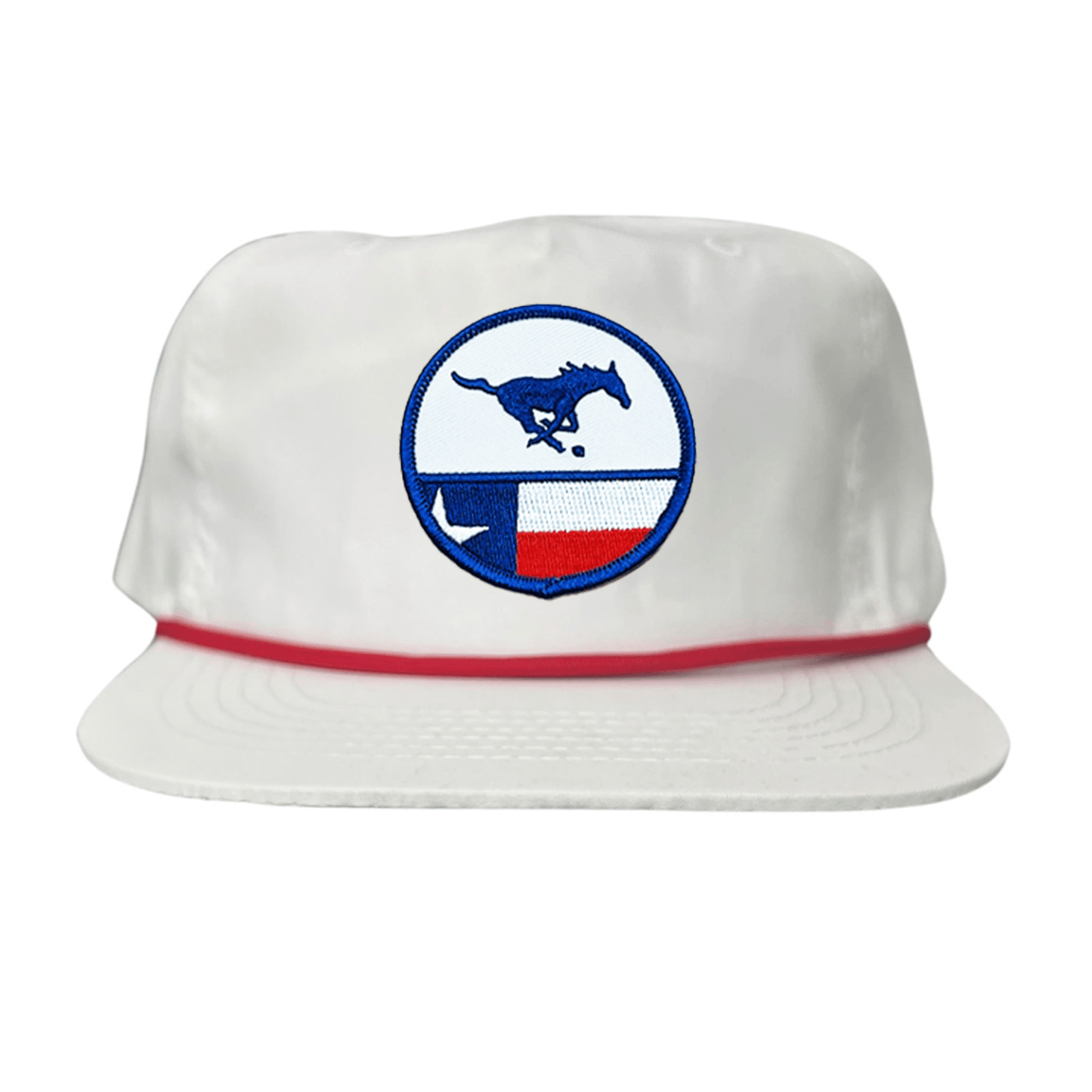 SMU Pony SMU Pony Flag Patch / Hats / 254 / SMU043 / MM - Flat Bill White With Red Rope - Club Rehab