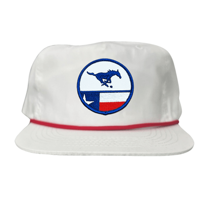 SMU Pony SMU Pony Flag Patch / Hats / 254 / SMU043 / MM - Flat Bill White With Red Rope - Club Rehab