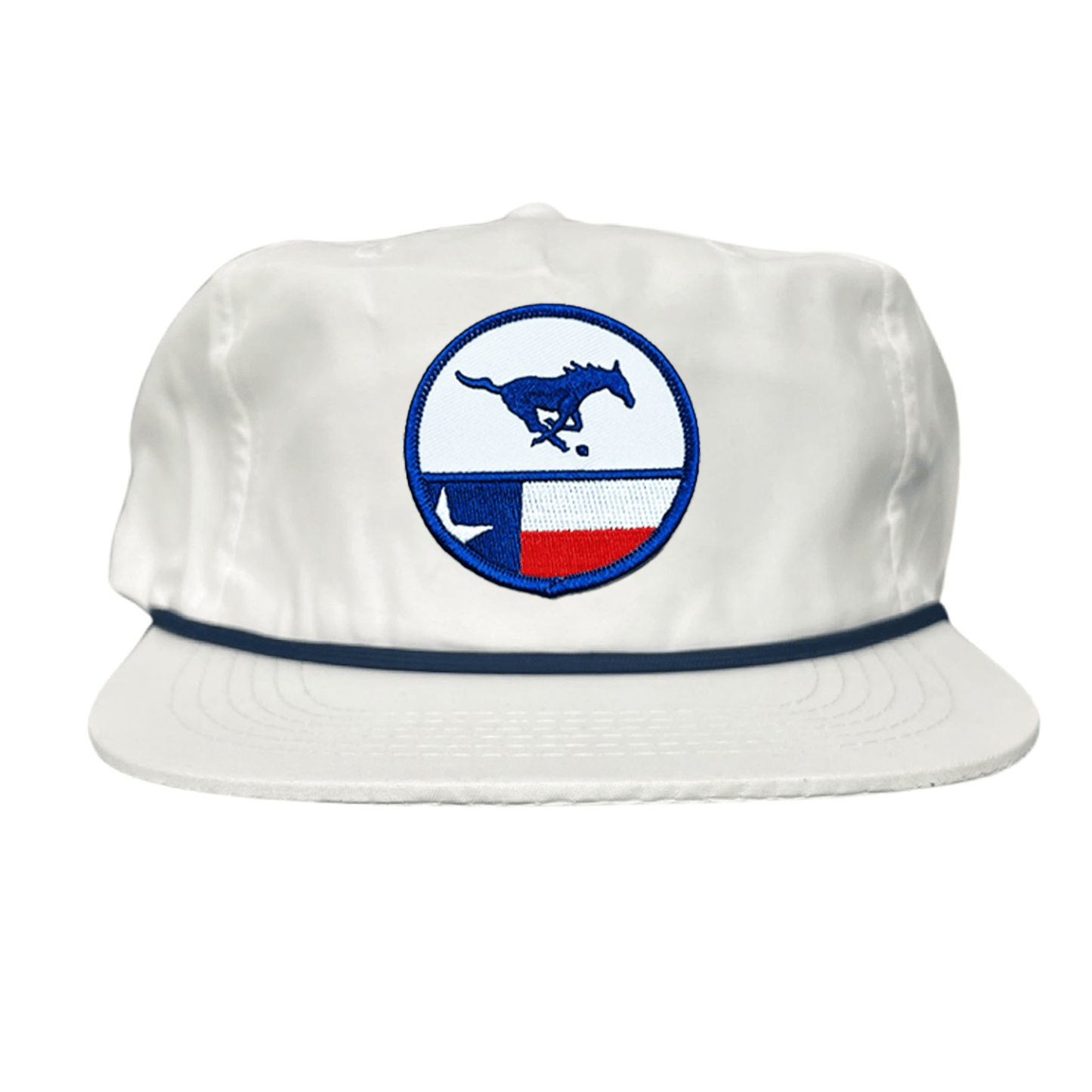 SMU Pony SMU Pony Flag Patch / Hats / 254 / SMU043 / MM - Flat Bill White With Navy Rope - Club Rehab