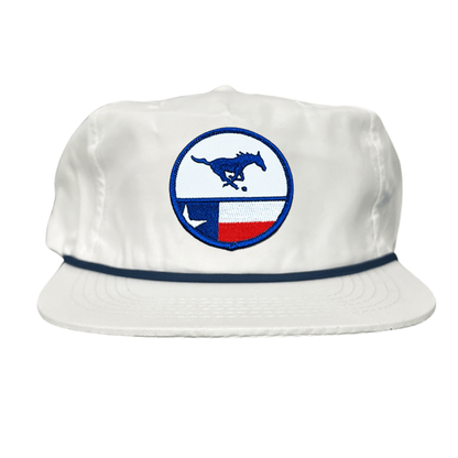SMU Pony SMU Pony Flag Patch / Hats / 254 / SMU043 / MM - Flat Bill White With Navy Rope - Club Rehab