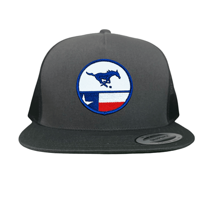 SMU Pony SMU Pony Flag Patch / Hats / 254 / SMU043 / MM - Flat Bill Charcoal Mesh Snapback - Club Rehab