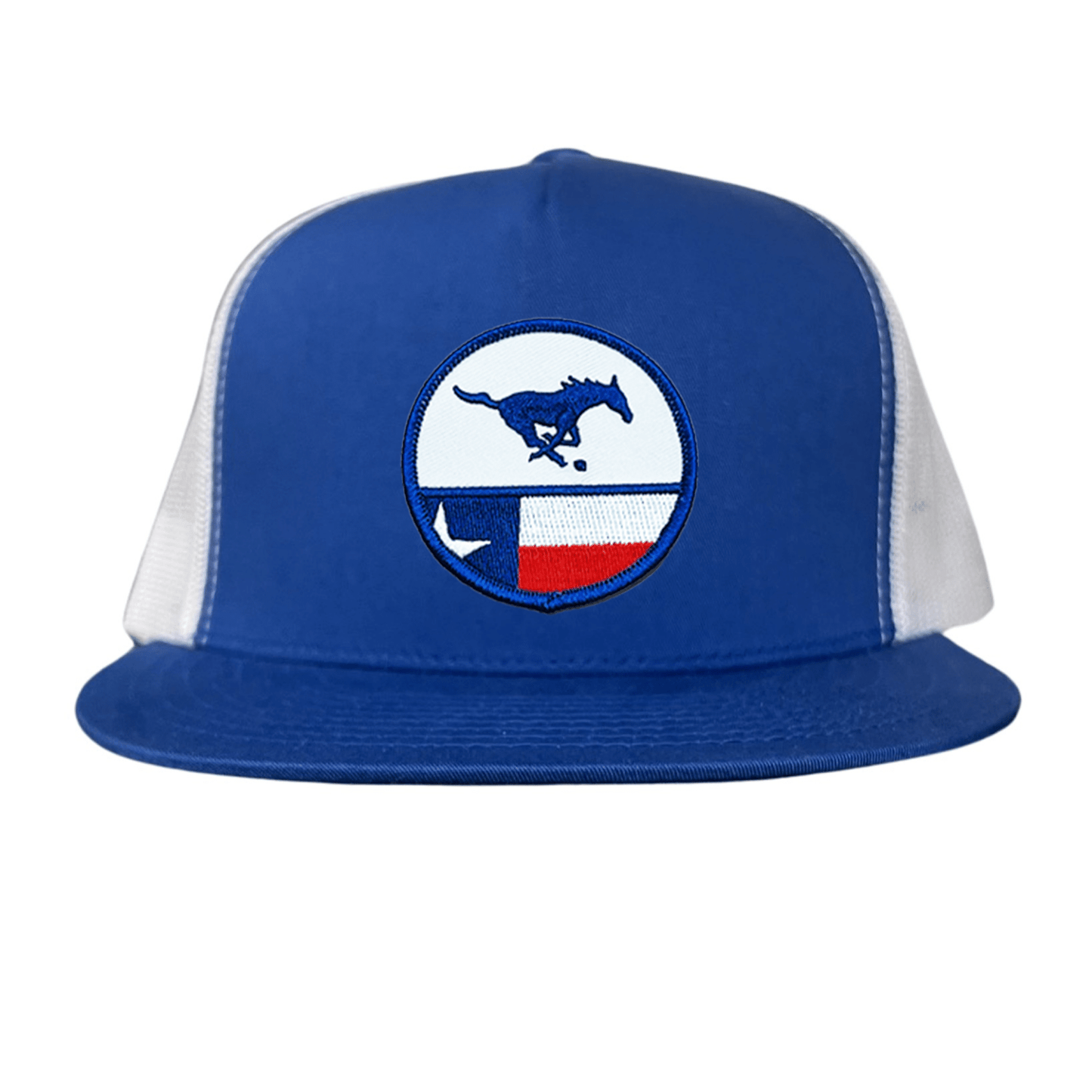 SMU Pony SMU Pony Flag Patch / Hats / 254 / SMU043 / MM - Flat Bill Royal / White Mesh Snapback - Club Rehab
