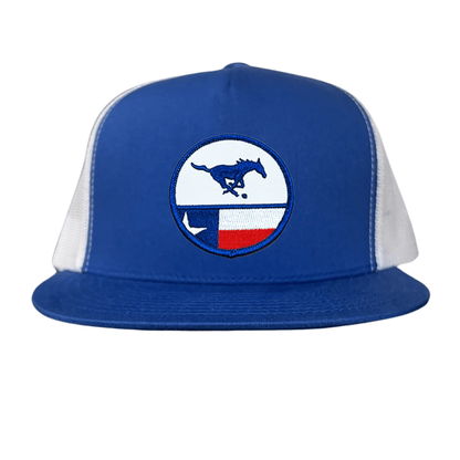 SMU Pony SMU Pony Flag Patch / Hats / 254 / SMU043 / MM - Flat Bill Royal / White Mesh Snapback - Club Rehab